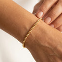 Gold Bead Bracelet for Women, 18K Gold Plated, Minimalist