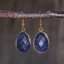 Sculpted Stone Gold Earrings