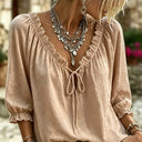 Amalia Ruffle Tie-Neck Blouse Effortless Summer Elegance