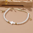 Cross Bracelet for Women, Adjustable Boho Braided Bracelet with Blessing Card