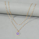 Evil Eye Layered Necklace, Multi Layer Protection Necklace, Gold or Silver
