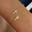 Zadie Sideways Cross Chain Bracelet