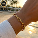 Paperclip Chain Bracelet, 304L Stainless Steel, 18K Gold Plated or Silver