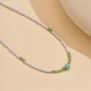 Seed Bead Choker Necklace, Hand Woven Boho Choker, Black, Blue or Green