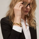 Rosa Sculpted Gold Bangle, view 3