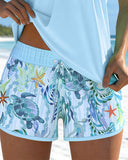 Janet ocean print two-piece tankini set, view 14