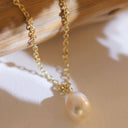 Freshwater Pearl Pendant Necklace for Women, Gold Tone, Elegant Gift