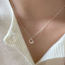 Circle Pendant Necklace for Women, Minimalist Lightweight Necklace