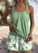 Janet ocean print two-piece tankini set, view 5