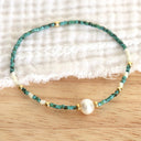 Yolanda Minimal Turquoise and Pearl Bracelet, view 2