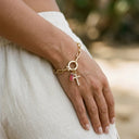 Ottoline Gold Paperclip Birthstone Bracelet, view 4