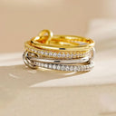 Eloise Two-Tone Pave Gold Ring, view 4
