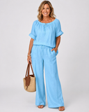 Elke knit two-piece set with drawstring waist, view 4