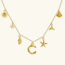 Noelle Initial Necklace with Sea Charms, view 10
