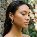 Odile Two-Tone Double Hoop Earrings, view 8