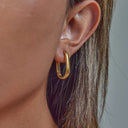 Hana Gold Hoop Earrings Set, view 2