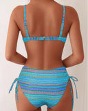 Amy striped two piece bikini set, view 11