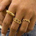 Della Chunky Gold Ring, view 7