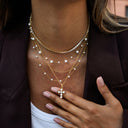 Rowan Gold Cross Necklace, view 4