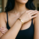 Yvette Large Gold Stacking Bangle, view 3