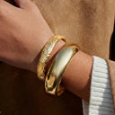 Xanthe Gold Bangle Set in 18k gold plated stainless steel