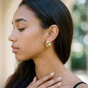Elowen Chunky Gold Knot Earrings, view 4