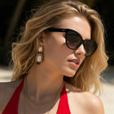 Valentina Chunky Pearl Drop Earrings, view 4