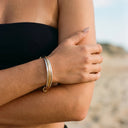 Fenna Two-Tone Stacked Bangle Bracelet, view 2