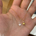 Tiny Star Necklace for Women, Dainty Cubic Zirconia Pendant, Gold or Silver