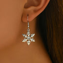 Snowflake Earrings for Women, Silver Christmas Dangle Earrings