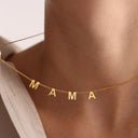 Letter Name Necklace, Custom Name in Spaced Gold Letters on a Chain, 1 to 10 Letters