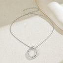 Hollow Pendant Necklace for Women, Geometric Organic Pendant, Gold or Silver
