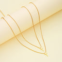 Cross Necklace for Women, Adjustable Gold Rectangular Cross Pendant