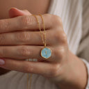 Cross Necklace for Women, 18K Gold Plated Cross Pendant, White or Blue