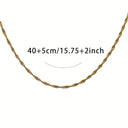 Water Wave Chain Necklace, Silver Plated Dainty Chain for Women