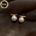 Gold Stud Earrings for Women, 316 Stainless Steel, Hypoallergenic, Gold or Silver