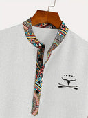 Caloundra Men's Contrast Pattern Collar Short Sleeve Shirt, view 20
