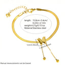 Butterfly Bracelet for Women, 18K Gold Plated Stainless Steel Tassel Charm