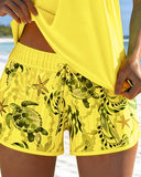Janet ocean print two-piece tankini set, view 11