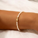 Heart Pendant Bracelet for Women, Gold Tone with White Heart