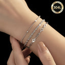 Chain Bracelet Set of 3, 304L Stainless Steel, 18K Gold Plated or Silver