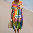 Adele Retro Rainbow Summer Dress