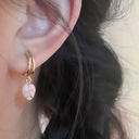 Tulip Earrings for Women, Long Enamel Flower Drop Earrings