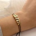 Bubble Letter Name Bracelet, Adjustable Braided Cord with 3D Balloon Letters, Choose Your Colour