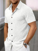 Coolum Men's Short Sleeve Linen Blend Shirt, view 32