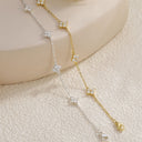 Four Leaf Clover Bracelet for Women, Cubic Zirconia, Gold or Silver