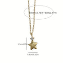 Tiny Star Necklace for Women, Dainty Cubic Zirconia Pendant, Gold or Silver