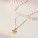 Starfish Necklace for Women, Gold Tone Minimalist Beach Pendant