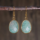 Sculpted Stone Gold Earrings