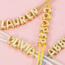 Bubble Letter Name Bracelet, Adjustable Braided Cord with 3D Balloon Letters, Choose Your Colour